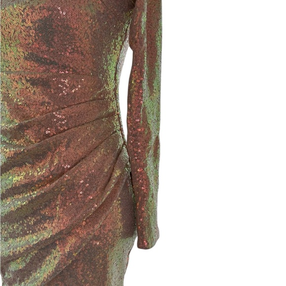 Glamorous Off-Shoulder Sequins Mini Pink Dress - Picture 7 of 15